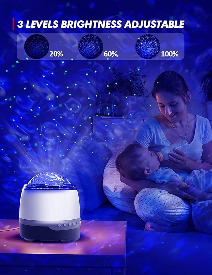 Galaxy Projector,Star Projector for Bedroom,Remote Control & White Noise Bluetooth Speaker,8 Soother Sounds,Timer,LED Night Lights for Kids Room, Adults Home Theater, Party, Living Room Decor