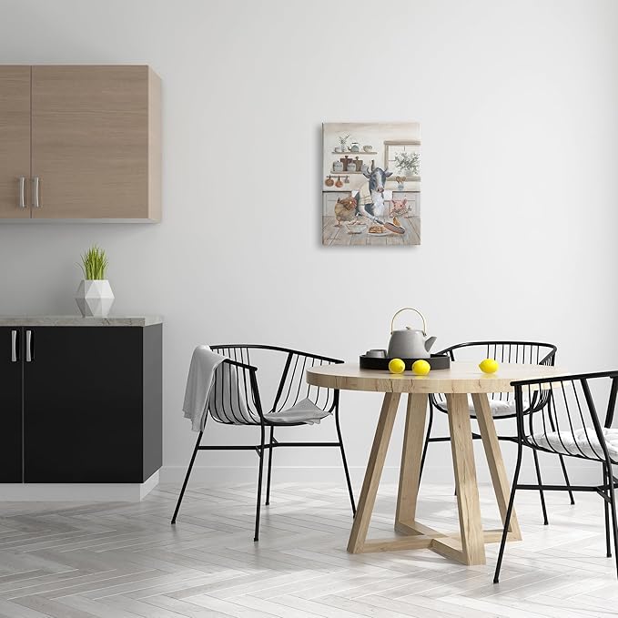 Stupell Industries Farm Animals in Kitchen Canvas Wall Art Design by Pam Britton