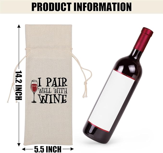 Funny Wine Quotes Wine Bag Wine Tasting Party Supplies for Wine Lovers Women Men Bride Groom Grammy Christmas Birthday Wedding Bachelorrette Party Wine Bags