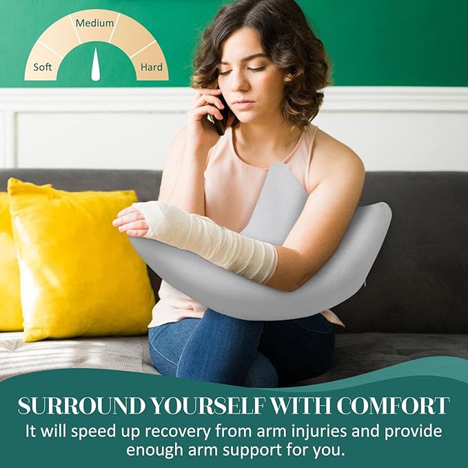 HARBOREST Shoulder Surgery Pillow - Shoulder Pillow for Shoulder Pain, Rotator Cuff Pillow for Sleeping or Sitting, Shoulder Relief Pillow (Light Grey)