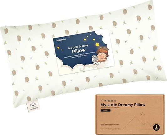 Toddler Pillow with Pillowcase - 10x18 My Little Dreamy Pillow, Organic Toddler Pillows for Sleeping, Kids Pillow, Small Pillows, Toddler Travel Pillows for Sleeping, Toddler Bed Pillows (Bruce)