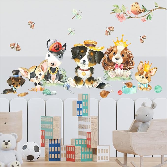 Jungle Animals with Tree Plant Wall Decals Monkey Lion Tiger Wall Stickers Baby Nursery Kids Room Living Room Home Decor (Animal7)