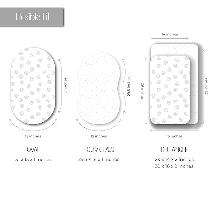 Ely's & Co. Bassinet Sheet 100% Combed Jersey Cotton 2 Pack Unisex for Baby Girl and boy - Grey Dottie Design