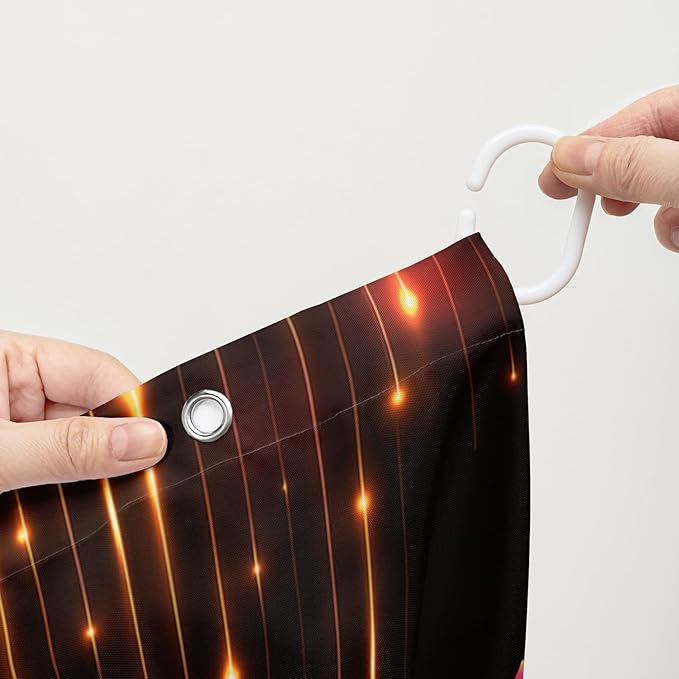 AILONEN Red Rose Flower Shower Curtain,Red and Black Shower Curtain,Romantic Flower Couple Lover Bath Curtain,Rose Themed Bathroom Decor,Waterproof 36" W x 72" H