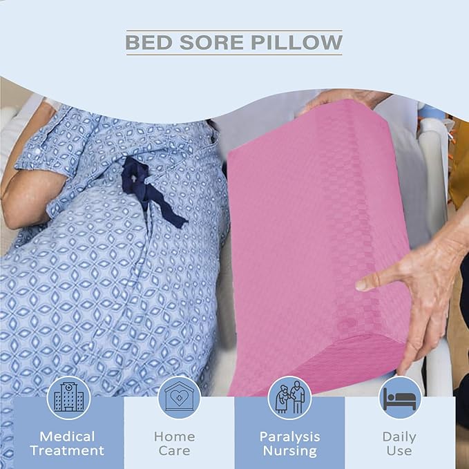 Side Wedge Pillow for Sleeping, Body Positioner for Back, Body Wedge Pillow for Side Sleeping, Body Position Side Wedge Pillow,Back Wedge Pillow for Side Sleepers (Pink-Checker)