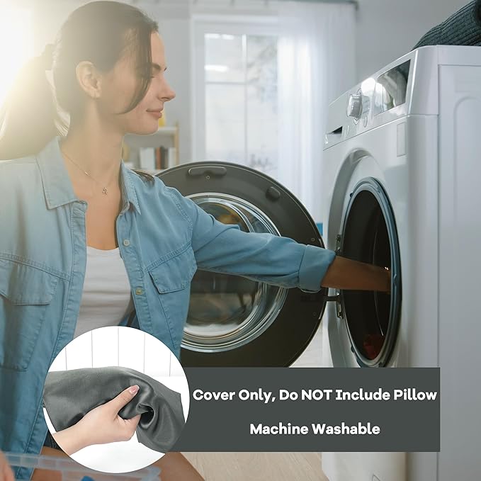 HOMBYS Satin Bed Wedge Pillow Cover Silky & Smooth Wedge Pillowcase 1 Pack 24x24x12, Soft & Breathable, Removable & Machine Washable-Zipper Design (Pillow Not Include)