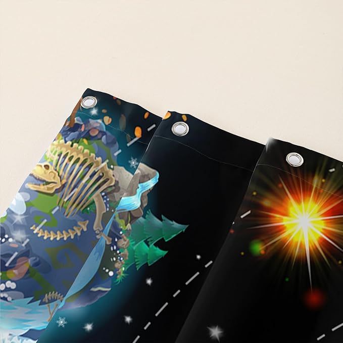 AILONEN Galaxy Shower Curtains for Boys,Solar System Bath Curtains,Outer Space Curtains for Bathroom Decor, 72" W*78" H Polyester Waterproof with 12 Hooks