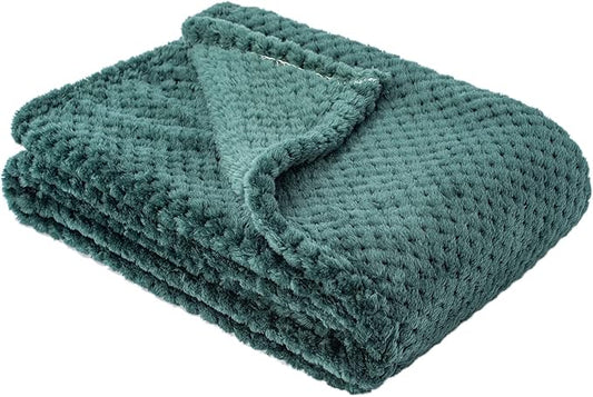 Fuzzy Blanket or Fluffy Blanket for Baby, Soft Warm Cozy Coral Fleece Toddler, Infant or Newborn Receiving Blanket for Crib, Stroller, Travel, Decorative (28Wx40L, XS-Black Green)