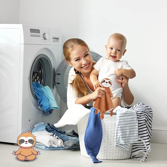 Pro Goleem Sloth Security Blanket Soft Loveys for Babies for Boys and Girls Newborn Lovie Infant Blankie Sloth Baby Stuff Baby Snuggle Toy Stuffed Animal Baby Gifts 14 Inch