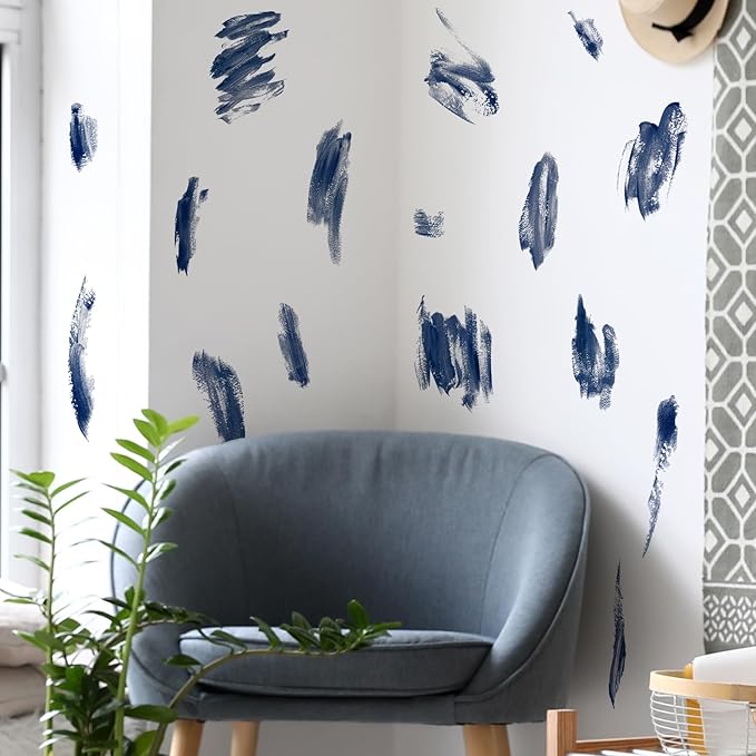DIY Oil Painting Brushstroke Wall Decal for Kids - Creative Brushstroke Wall Sticker | Removable, Waterproof, and Easy Peel and Stick | Perfect for Kids, Baby Room, Classroom, Living Room,