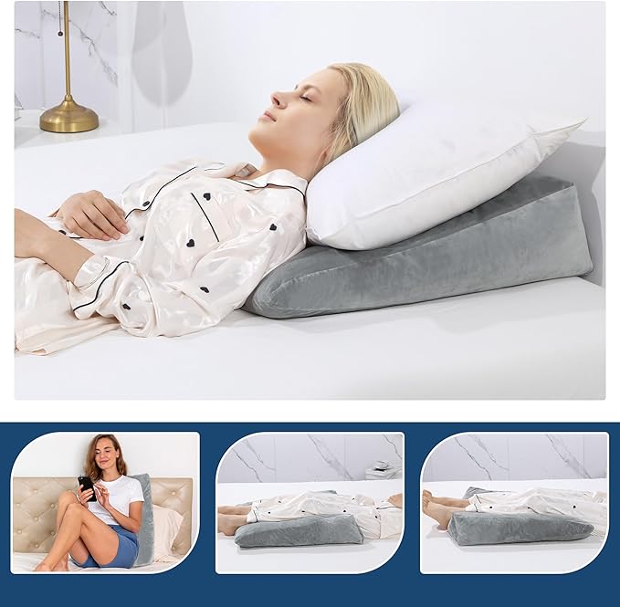 MABAZOO Adjustable Bed Wedge Pillow for Sleeping，Leg Elevation Pillow, Memory Foam Pillow for Post Surgery for Post, Back Support, Leg Elevation, Gerd Acid Reflux, Snoring