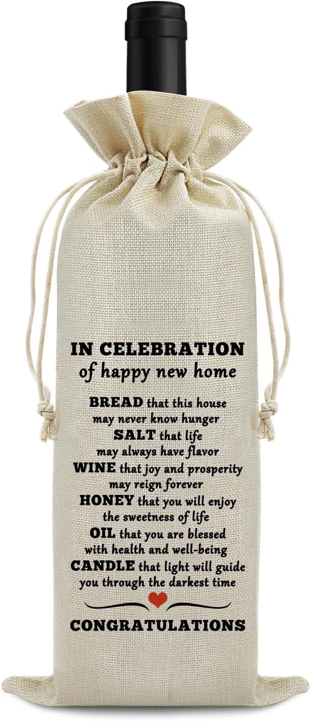 Housewarming gifts for New House Owner Wine Bag New House Gifts for Wine Gift Bags for Neighbor Friends Realtor Closing Gifts for Home Buyers Congratulations Housewarming Birthday Party Supplies