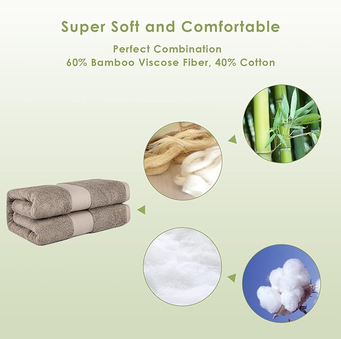 Extra Large Bath Towel Sheets for Body, Sensitive Skin, Adult Kids Baby Luxury Super Soft Highly Absorbent Oversized Towels 35" x 70" 1 Pack Walnut