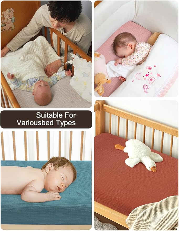 Blue Bassinet Mattress Sheets Boy, Muslin Bassinet Sheet 32"x16" for Rectangle, Oval, Hourglass Bassinet Mattress, Moses Basket Sheets (46B-06)