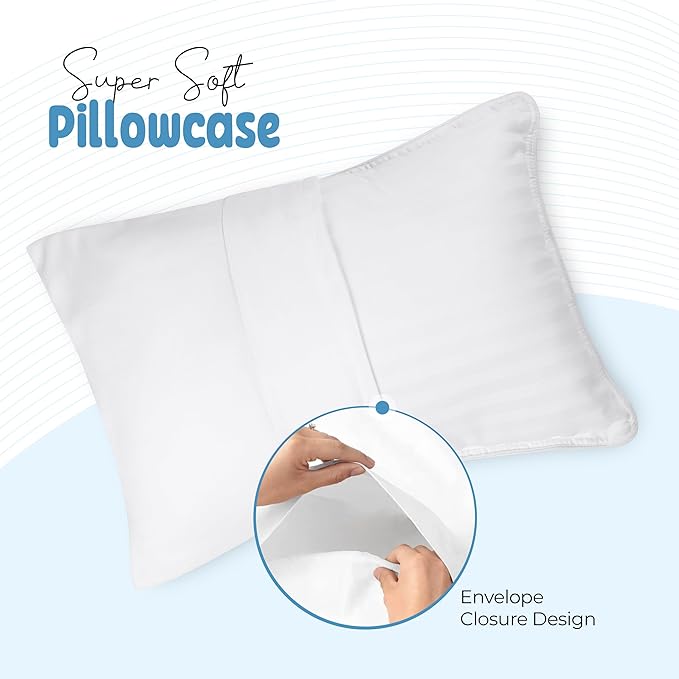 Utopia Bedding Toddler Pillow Cases - 2 Pack - Envelope Closure - Soft Brushed Microfiber Fabric - Shrinkage and Fade Resistant Pillow Covers 13 X 18 Inches (Toddler, White)