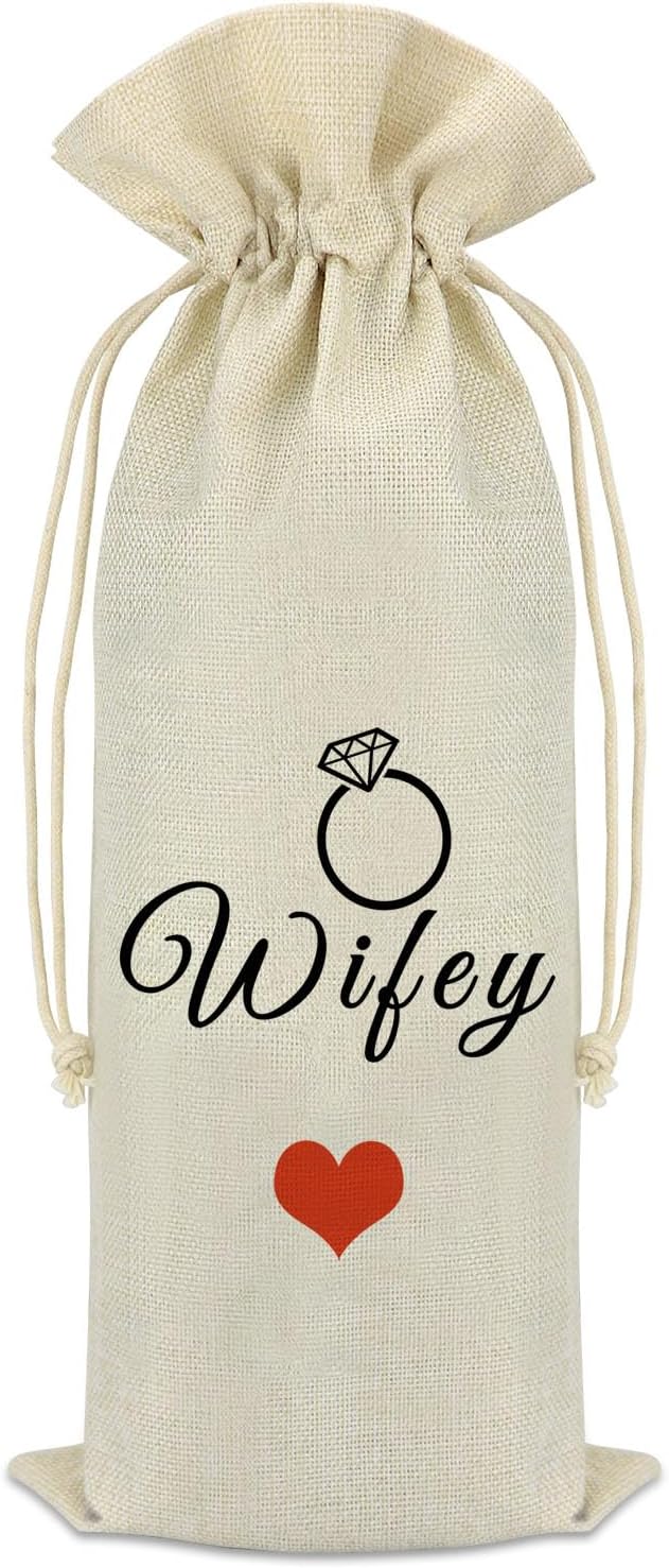 Wife Gifts Wine Bag Anniversary Romantic Gifts for Wife Funny Girlfriend Gift Wedding Decorative Wine Bag Valentines Day Gifts for Her Couples Bride Bridal Shower Bachelorette Party Engagement Gift