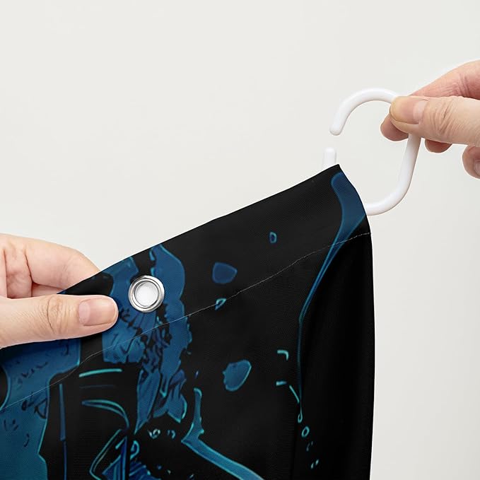 AILONEN Sugar Skull Shower Curtain,Funny Skull Skeleton Design Shower Curtain Set with Hooks for Boys Girls Teens,Skeletons Playing Balls Waterproof Fabric Shower Curtain for Bathroom,72" W*84" H