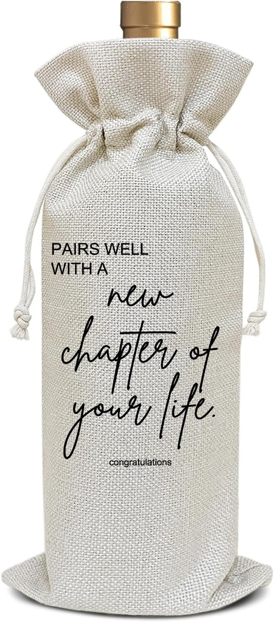 New Beginnings Gifts for Women, Retirement Gifts New Business Owner Gifts Going Away Gift for Coworker Colleague New Job Gifts Wedding Gifts Retirement Wine Bag Party Favor Decoration Supplies /22