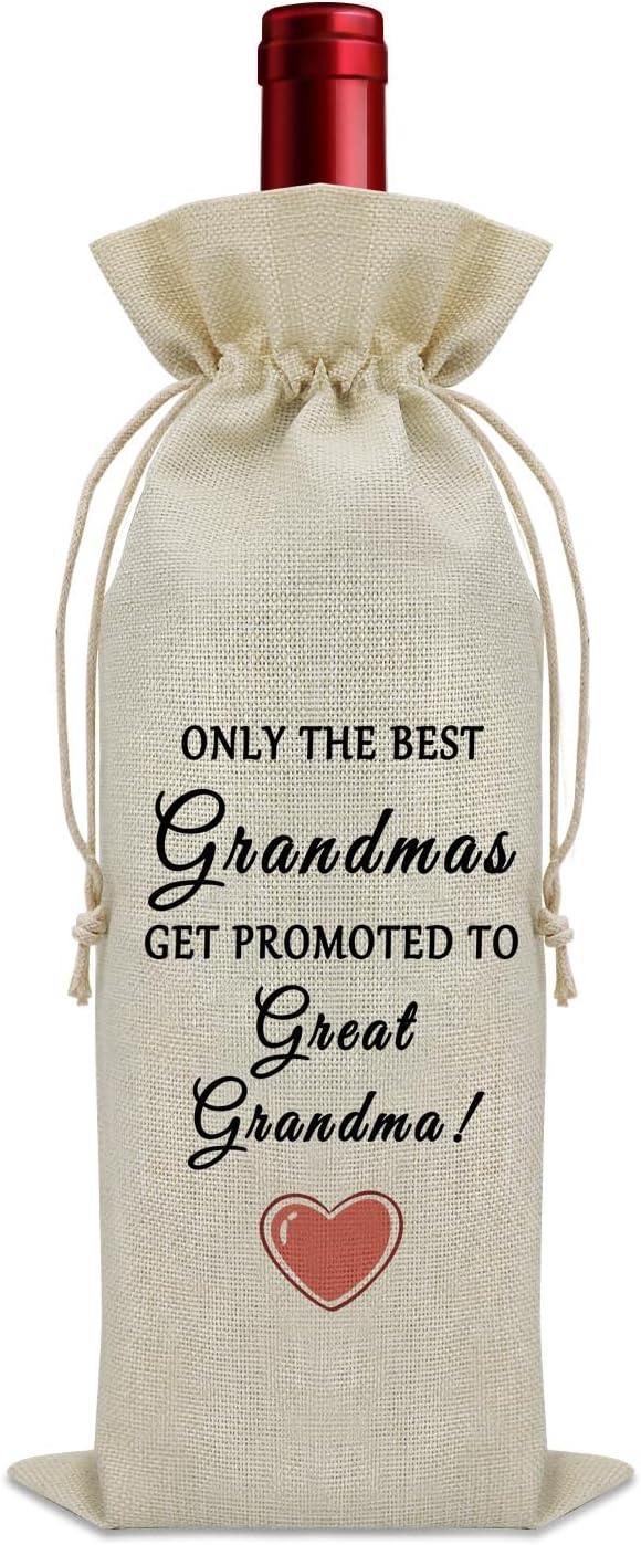 New Great Grandma Gifts First Time Wine Bag Promoted to Great Grandma Gifts Great Grandmother Gifts for Mothers Day Wine Accessories Gifts for Wine Lovers Great Grandma Pregnancy Announcement Gift