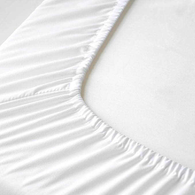 Waterproof Crib Mattress Protector 2 Pack, Ultra Soft Breathable Crib Mattress Pad Cover for Boys Girls Neutral, Fit Standard Crib Mattress and Toddler Mattresses, White