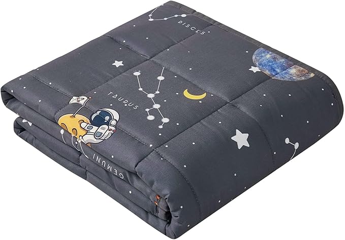 Weighted Blanket Kids (36"x48" 5lbs), Weighted Blanket Cooling Blanket for Sleeping,Throw Size Breathable Blanket with Premium Glass Bead(Space Grey)