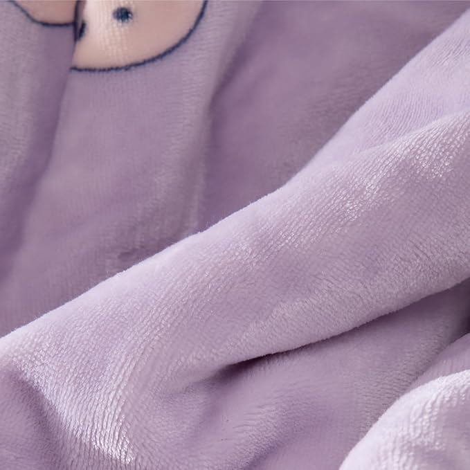 COSUSKET Kids Stella Lou Throw Blanket, 3D Cartoon Embroidery Sherpa Rabbit Blanket Girls Gifts