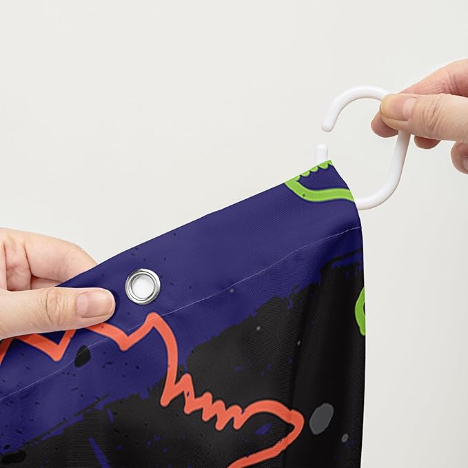 AILONEN Cartoon Dinosaur Shower Curtain 60" W*72" H for Bathroom,Teen Boys Dinosaur Bathroom Shower,Roaring Dinosaur Silhouette Boys Shower Curtain Polyester Waterproof Bath Curtain with 12 Hooks