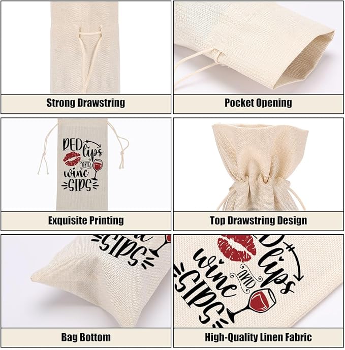 Funny Wine Quotes Wine Bag Wine Tasting Party Supplies for Wine Lovers Women Men Yaya Groom Friend Christmas Birthday Wedding Bachelorrette Party Wine Bags
