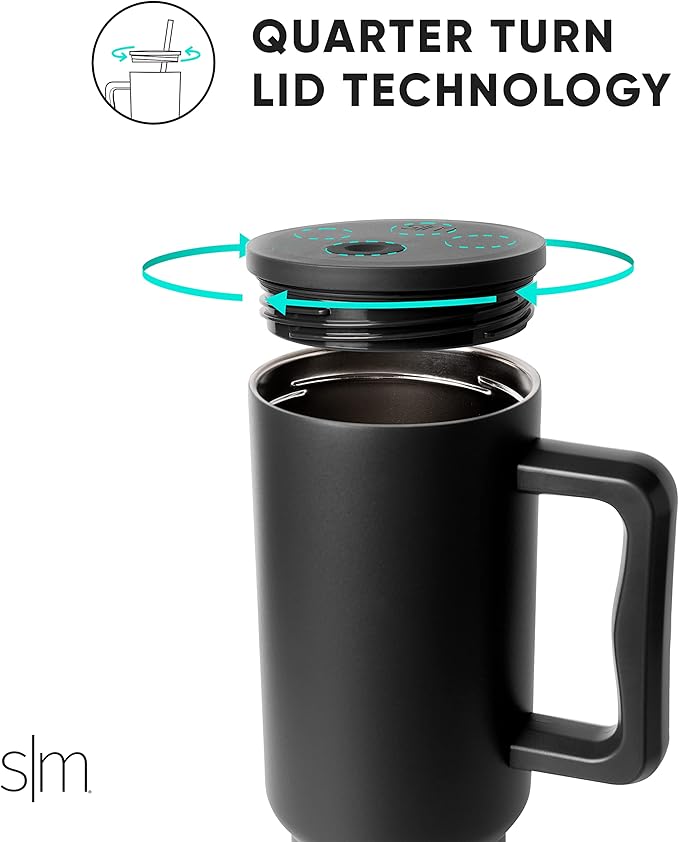 Simple Modern 40 oz Tumbler with Handle and Straw Lid | Insulated Cup Reusable Stainless Steel Water Bottle Travel Mug Cupholder Friendly | Gifts for Women Men Him Her | Trek Collection | Retro Mint