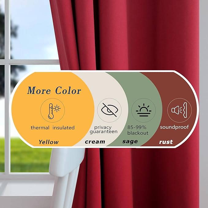 Mrs.Naturall Kids Curtains 2 Panel Set for Boys Bedroom,Blackout Grommet Window Sports Basketball Football Red Gaming Curtains for Boys Room,63 Inch Length