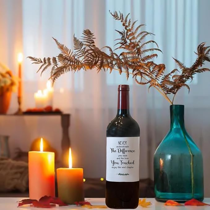 24 Pcs Farewell Gifts for Coworkers Wine Labels Goodbye Gifts for Friends Going Away Gifts for Employee Wine Bottle Stickers Enjoy the Next Chapter Wine Labels for Bottles