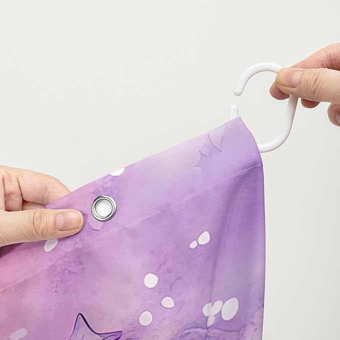 AILONEN Lovely Octopuses Shower Curtain Set, Red Cartoon Octopus Waterproof Fabric Shower Curtain for Bathroom,Watercolor Nautical Anchor Theme Cloth Bath Curtain with Hooks,72" Wx72 H