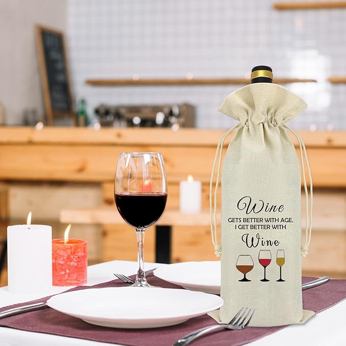 Wine Gift for Wine Lover Wine Bag Birthday Gift for Women Men Wine Lover Gifts for Her Best Friends Friendship Gifts Coworker Boss Leader Gift Funny Wine Themed Gifts Housewarming Gift Wine Bottle Bag