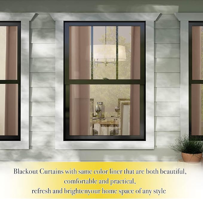 NICETOWN Total Blackout Panels for Nursery, Super Soft, Heavy Duty and Thick Window Treatment Curtains 63 inches Long with Same Color Lined for Basement, (1 Pair, Taupe, 52 inches Wide Each Panel)