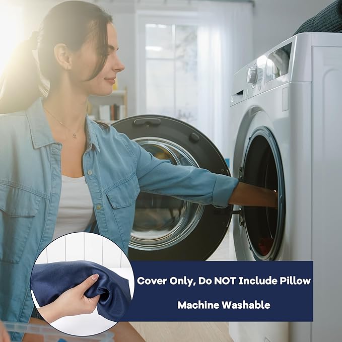 HOMBYS Satin Bed Wedge Pillow Cover Silky & Smooth Wedge Pillowcase 1 Pack 24x24x12, Soft & Breathable, Removable & Machine Washable-Zipper Design (Pillow Not Include)