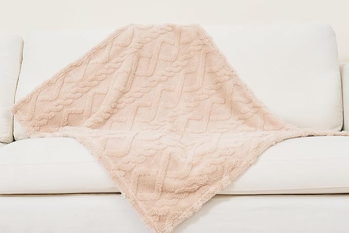Sherpa Baby Blanket for Girls Toddlers Fleece Fluffy Fuzzy Blanket for Baby,Soft Warm Cozy Fleece Blanket,Receiving Blanket for Infant Newborn (beige, 30 * 40, rhombus twist)