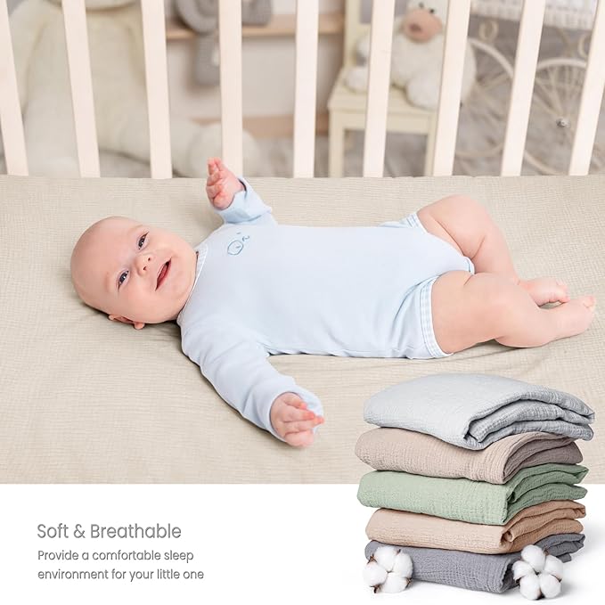 Lulu moon Muslin Crib Sheet Fitted Crib Mattress Sheet for Boys and Girls, 28"x 52"
