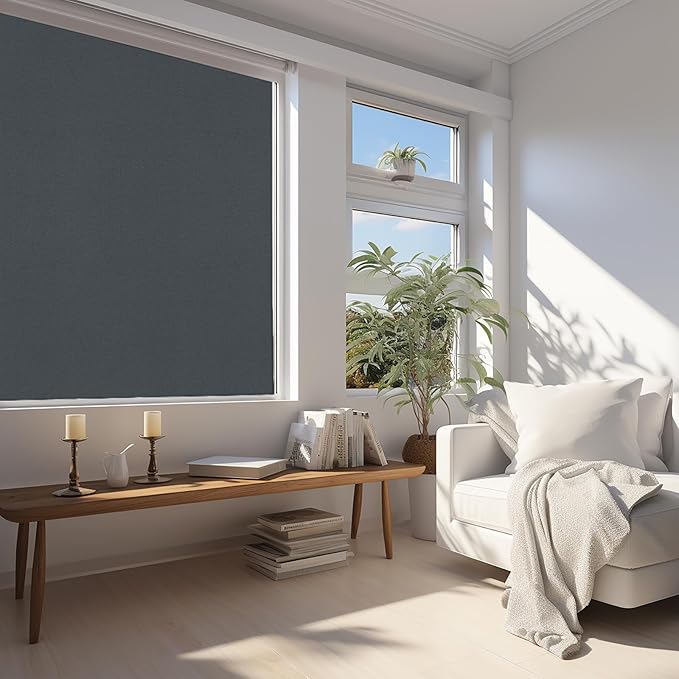 Portable Blackout Shades 100% Blackout Curtains for Bedroom Small Window Curtains No Light Kitchen Windows Insulated for Nursery for Baby Travel Curtain,Gray,56" W x 80" L,1 Panel