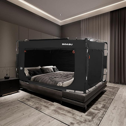 Bed Tent Bed Canopy Full Size - Portable Sleeping Tent for Kids and Adults - Indoor Privacy Space on Bed with 3 Doors-75in x 54in x 47in (Mattress Not Included)