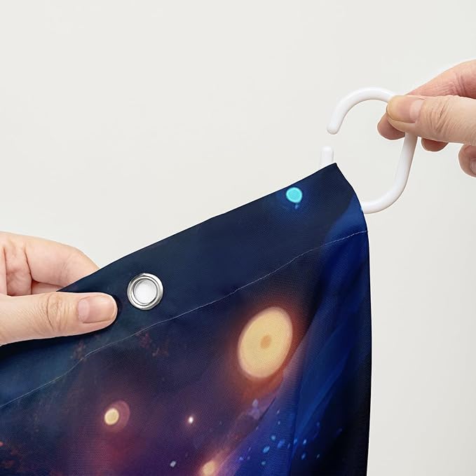 AILONEN 3D Kawaii Cat Shower Curtain Set,Cat Lovers Animal Waterproof Fabric Bath Curtain for Kids Girls,Jumping Dolphin Shower Curtain,Starry Night Shower Curtains for Bathroom Decor, 60" W*72" H