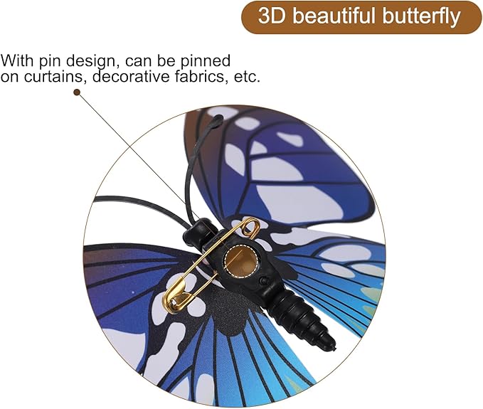uxcell 120Pcs 3D Beautiful Butterfly Removable DIY Wall Stickers for Bedroom TV Background Decorations, Blue