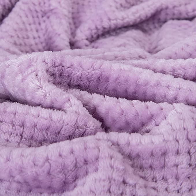 Fuzzy Throw Blanket, Plush Fleece Blankets for Adults, Toddler, Boys and Girls, Warm Soft Blankets and Throws for Bed, Couch, Sofa, Travel and Outdoor, Camping (Full Twin(70"x80"), XL2-Lavender)