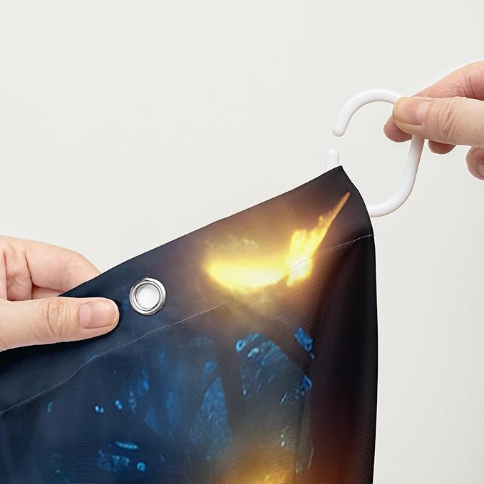 AILONEN Cartoon Frog Shower Curtain,Guitar Frog Fabric Shower Curtains for Bathroom,Magic Mushroom Weighted Polyester Cloth Bath Curtain Set,Mysterious Butterfly Bathroom Curtain,36" W*72" H