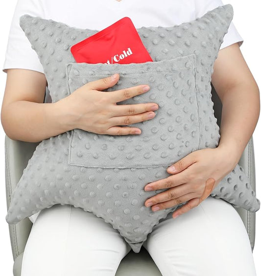 Star Hysterectomy Pillow Abdominal Recovery Pillows for C-Section Tummy Tuck Lumpectomy Myomectomy Belly Surgery Must Haves Shock Absorbing Cough Cushion Patients Gifts Minky Dot Gray