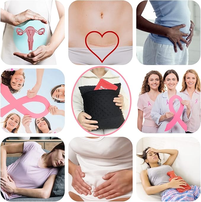 Heart Surgery Recovery Pillow for After Heart Surgery Open Heart Surgery Gifts Triple Bypass Heart Transplant Cough Pillow with Pocket for Cooling Pack, Minky Dot Black