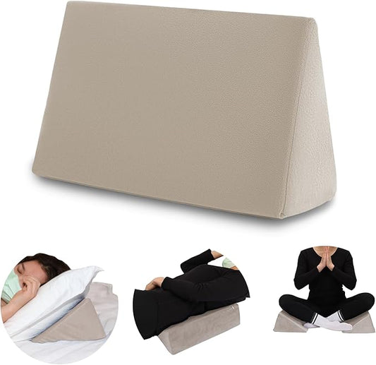 Small Wedge Pillow, Wedge Pillow for Bed Sores, Positioning Pillow, Positioning Wedge, Yoga Wedge Pillow, Mini Wedge Pillow for Laptop, Small Wedge Pillow for Chair (1 Unit, Apricot)