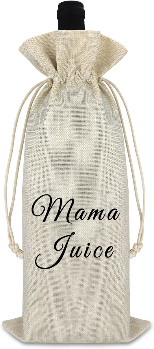 Mom Gifts Birthday Gift for Mom from Daughter Son Wine Bags Mother's Day Gift Thank You Gift for Mother Mama Stepmom Gift Drawstring Burlap Wine Wrap Bag Christmas Gift for New Mommy Mom to Be Gift