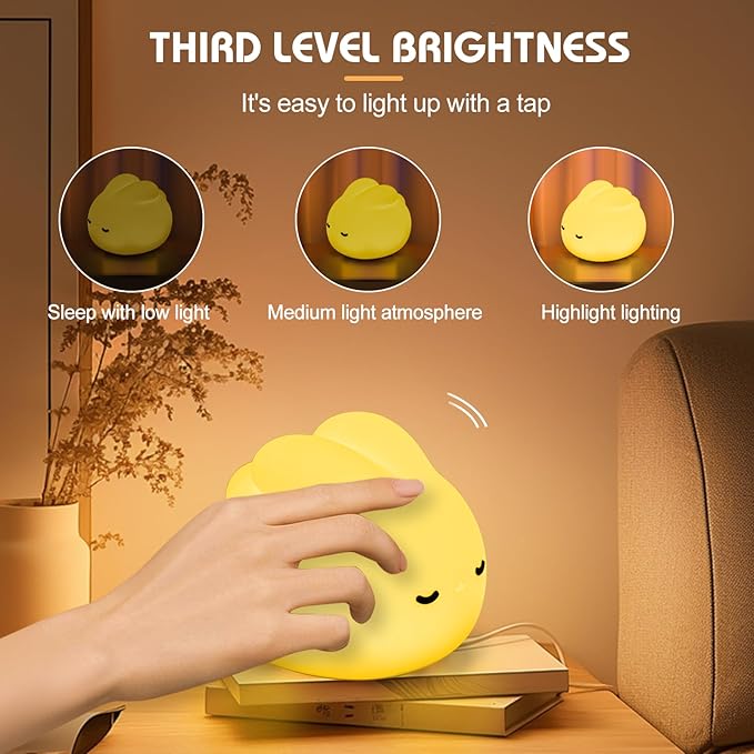 Multicolor Decor Night Light for Kids USB Rechargeable Cute Bunny LED Lamp with Timer & Touch Control Rabbit Shape Dimmable Warm Night Lights for Baby Breastfeeding Sleep Nursery Soft Eye Caring