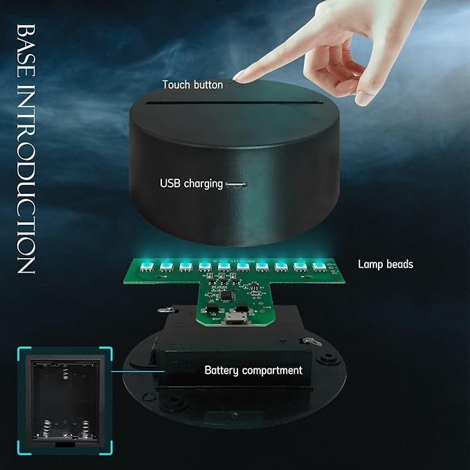 Basketball Frame Glowing RGB Acrylic Lamp with Stand LED Night Light Illusion 16 Color Change Touch Remote Control USB Charge for Bar Bedroom Boy Teens Fans Decoration