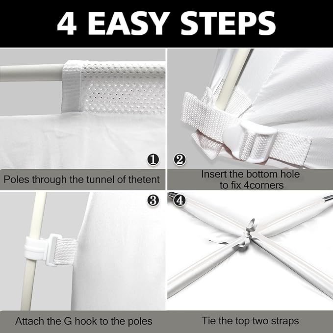 Bed Tent Bed Canopy Twin Size for Adult and Kids - Portable Sleeping Tents Indoor Dream Tents 70% Blackout with String Light 3 Doors Breathable Privacy Space Tents